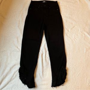 Paige Hoxton Straight Ankle Jeans with Ruffle